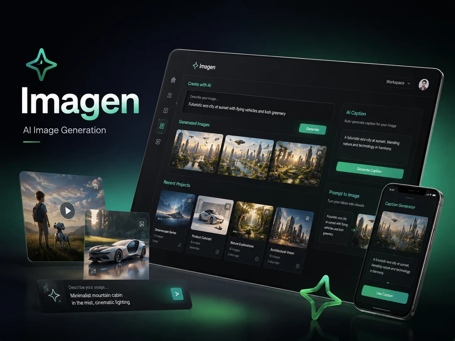 Imagen media gallery with generation controls