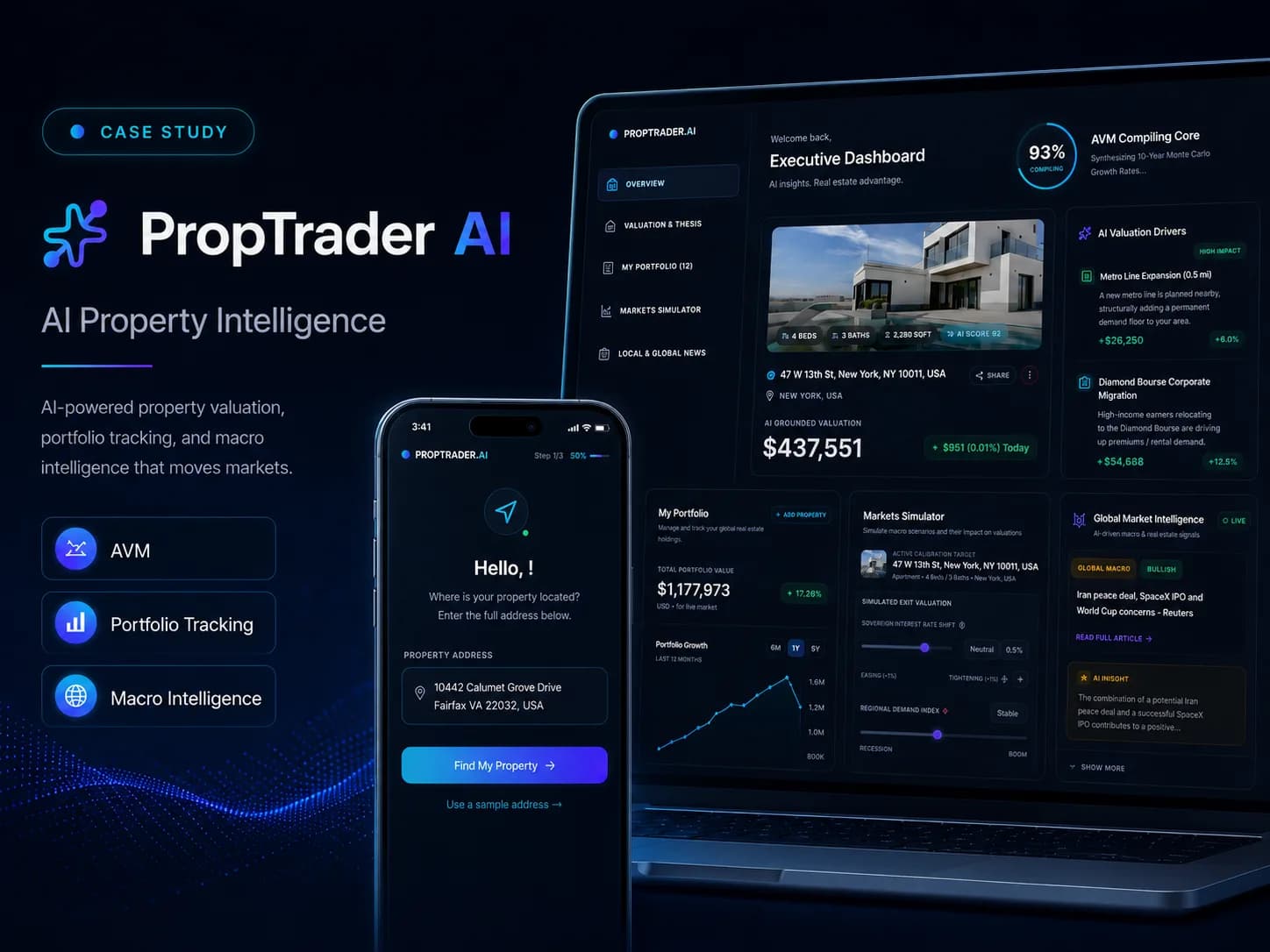 PropTrader property passport showing an AI-grounded valuation